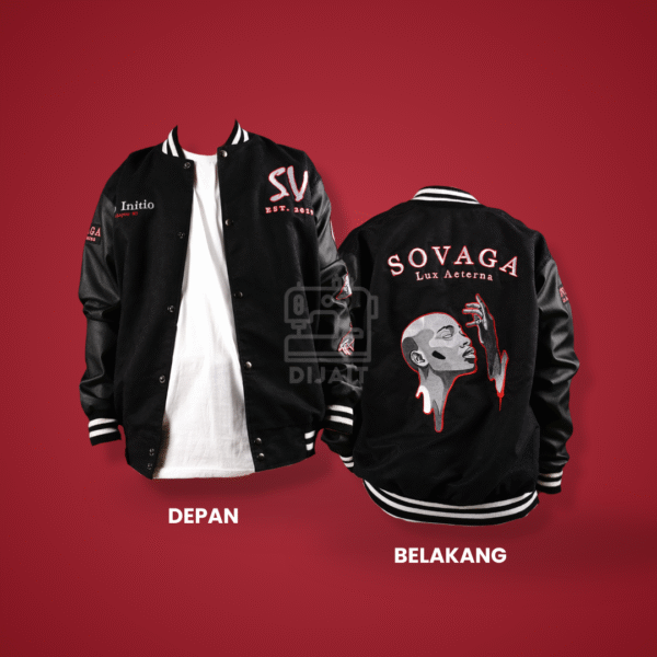 Varsity Sovaga Full Black Front Back - Dijait