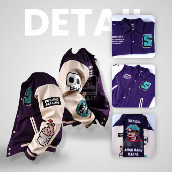 Jaket Varsity Suka Suka - Gambar 3